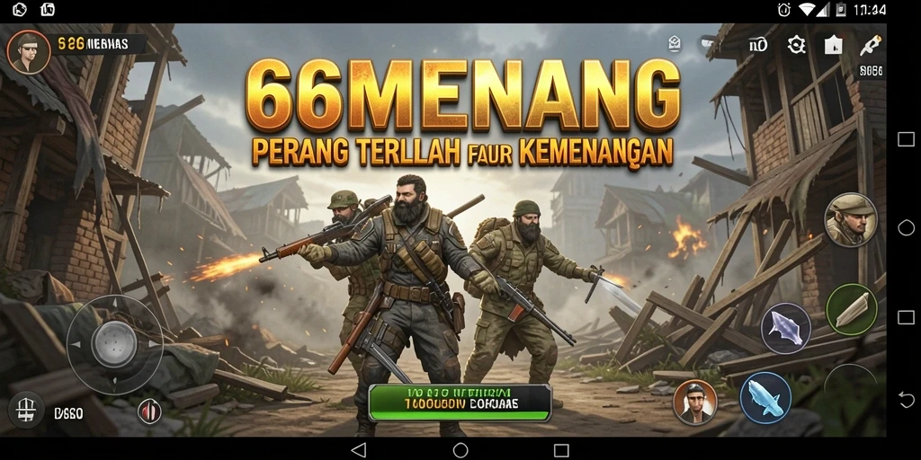 Tampilan gameplay Battle Royale yang menegangkan di 66MENANG.
