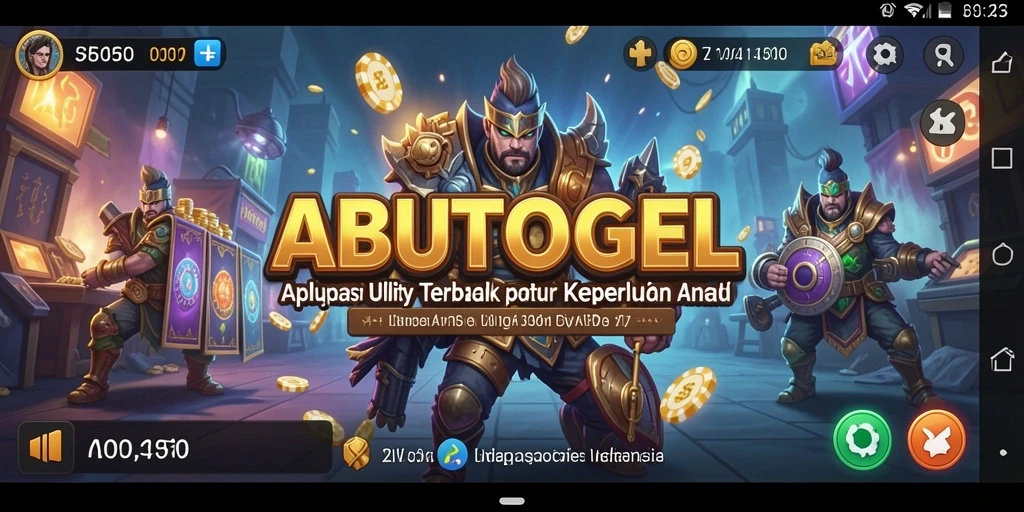 Screenshot utama ABUTOGEL menunjukkan antarmuka aplikasi Utility yang menarik.