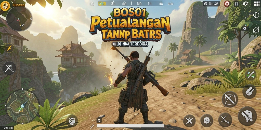 Screenshot BOS01 menampilkan aksi eksplorasi seru di dunia terbuka.