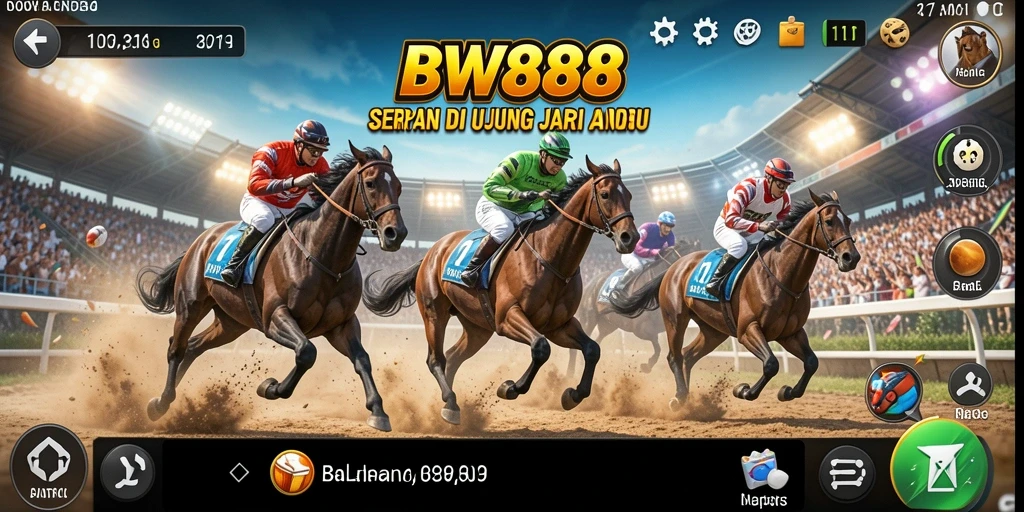 Tampilan gameplay BW888 yang mendebarkan saat balapan.
