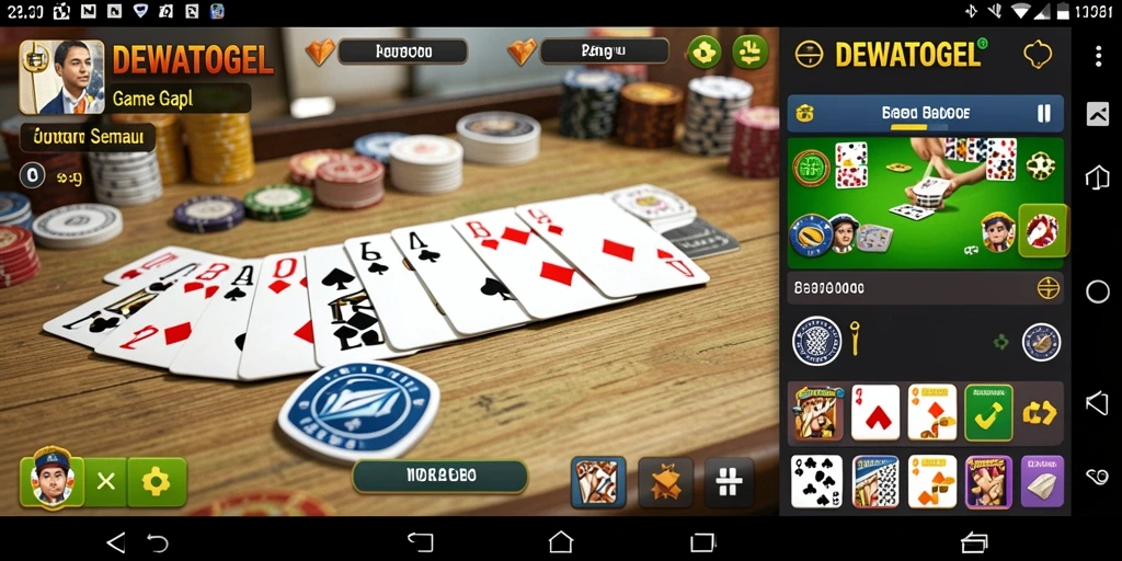 Tampilan gameplay DEWATOGEL yang menarik saat bermain Gaple.