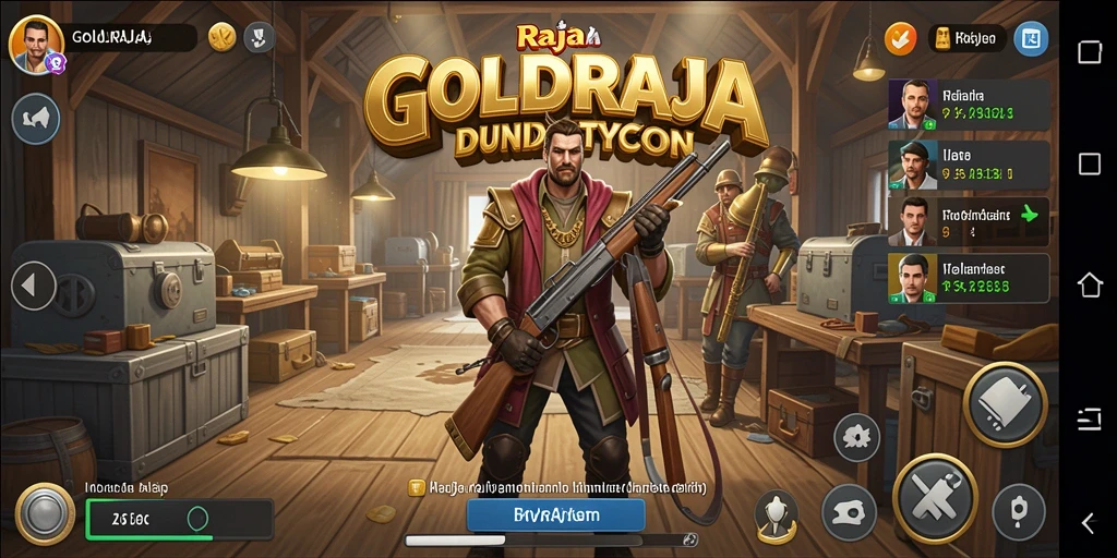 Tampilan antarmuka gameplay GOLDRAJA yang menarik dan interaktif.