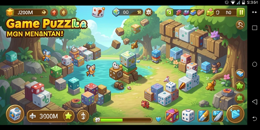Gambar menampilkan gameplay seru dari game Puzzle J200M.