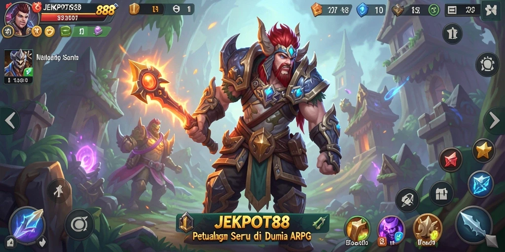 Tampilan permainan <strong>JEKPOT88</strong> dengan aksi pertarungan yang mendebarkan.