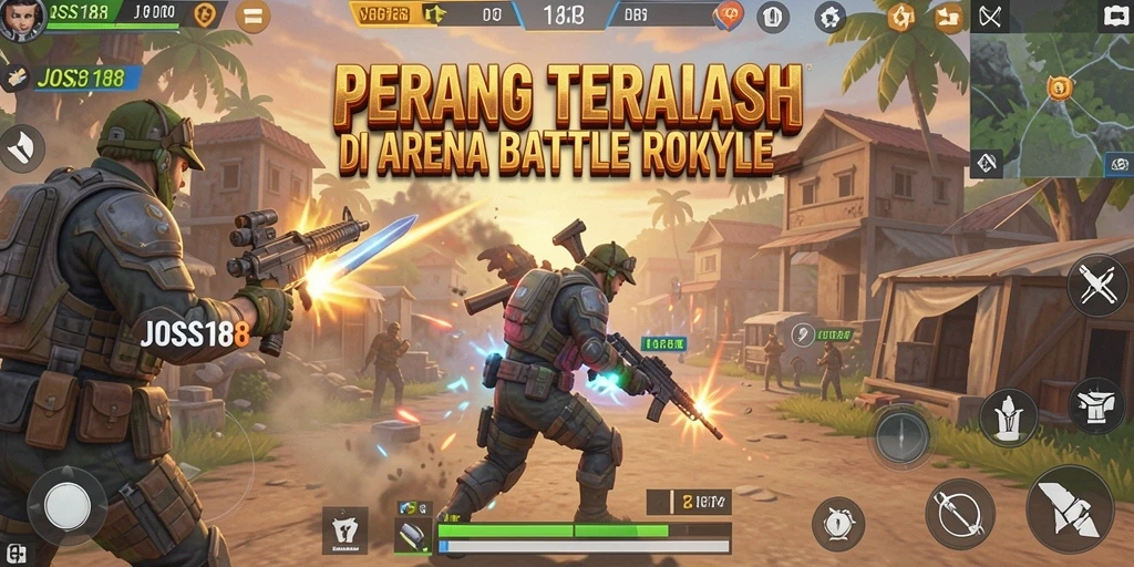 Screenshot gameplay JOSS188 menampilkan aksi seru dalam Battle Royale.