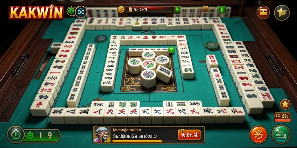 Tangkapan layar KAKWIN menampilkan momen seru dalam permainan Mahjong.