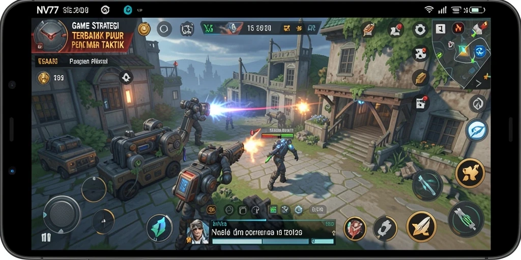 Tampilan menakjubkan dari gameplay taktis NV77 dengan pertarungan strategis yang mendebarkan.