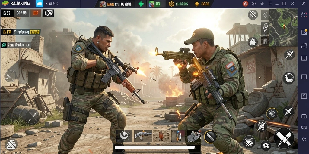 Screenshot menunjukkan aksi menegangkan dalam gameplay FPS.