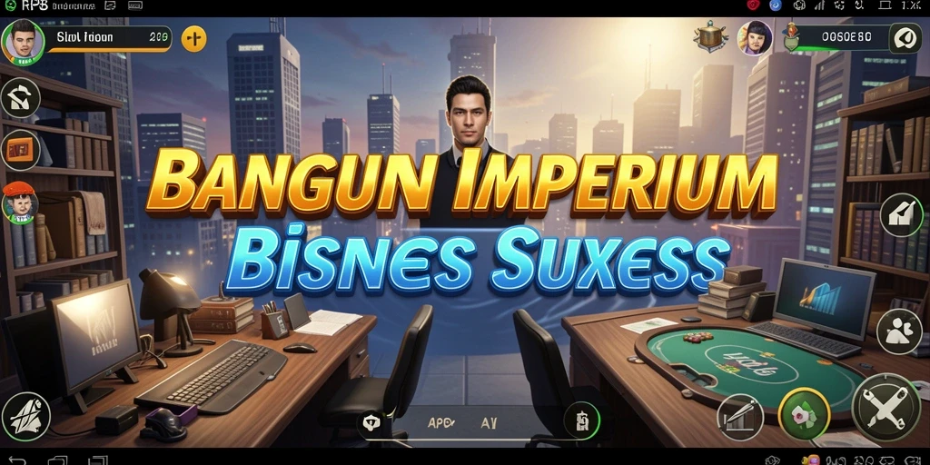 Tampilan gameplay RP8 yang menarik dan dinamis dalam membangun bisnis.