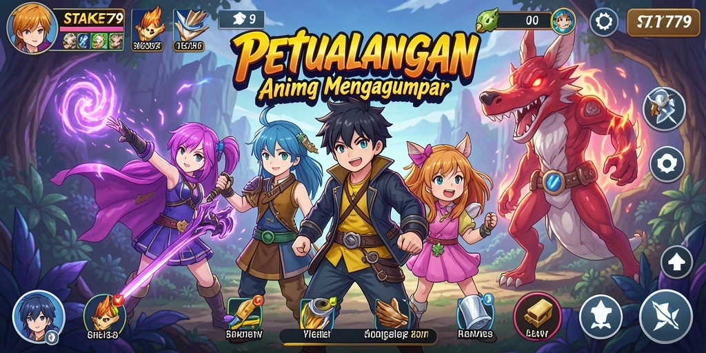 Tampilan screenshot STAKE779 yang menampilkan aksi karakter Anime.