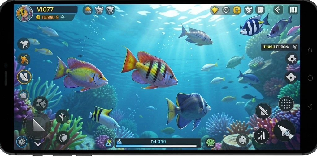 Screenshot gameplay VIO77 yang menampilkan serunya menembak ikan.